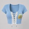 Argentina World Cup 2026 Lace Up Soccer Crop Top (1)