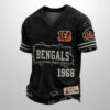 Bengals Est 1946 All Over Print Distressed Ripped Shirt 2