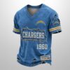 Chargers Est 1946 All Over Print Distressed Ripped Shirt 1