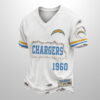 Chargers Est 1946 All Over Print Distressed Ripped Shirt 3