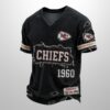 Chiefs Est 1946 All Over Print Distressed Ripped Shirt 2