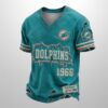 Dolphins Est 1946 All Over Print Distressed Ripped Shirt 1