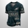 Eagles Est 1946 All Over Print Distressed Ripped Shirt 1