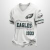 Eagles Est 1946 All Over Print Distressed Ripped Shirt 3