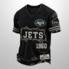 Jets Est 1946 All Over Print Distressed Ripped Shirt 3