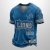 Lions Est 1946 All Over Print Distressed Ripped Shirt 1