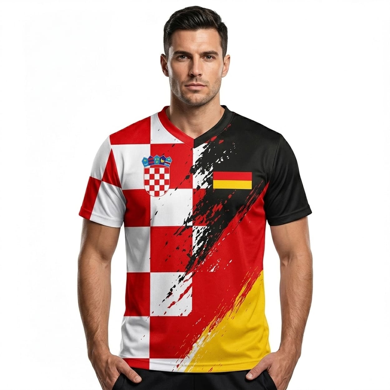 Personalized Half Croatia Half Germany World Cup 2026 Football Jersey 2 Personalized Half Croatia Half Germany World Cup 2026 Football Jersey 2