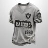 Raiders Est 1946 All Over Print Distressed Ripped Shirt 3
