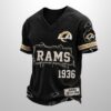 Rams Est 1946 All Over Print Distressed Ripped Shirt 2