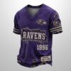 Ravens Est 1946 All Over Print Distressed Ripped Shirt 1