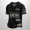 Ravens Est 1946 All Over Print Distressed Ripped Shirt 2