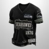 Seahawks Est 1946 All Over Print Distressed Ripped Shirt 2