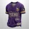 Vikings Est 1946 All Over Print Distressed Ripped Shirt 1