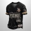 Vikings Est 1946 All Over Print Distressed Ripped Shirt 3