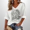 Rest In Peace Dolly Parton Casual Print Short Sleeve Waffle T Shirt (1)